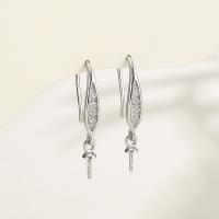 Boucles d'oreilles en Argent, Argent sterling 925, bijoux de mode & DIY & avec strass, plus de couleurs à choisir, Vendu par PC