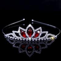 Tiaras nupciales, metal, con Cristal & diamantes de imitación, Corona, chapado en color de plata, Joyería & para mujer, más colores para la opción, 30x115mm, Vendido por UD