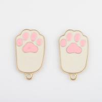 Zinc Alloy Enamel Pendants, Claw, gold color plated, DIY, white Approx 2mm, Approx 