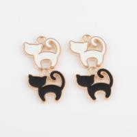 Zinc Alloy Enamel Pendants, Cat, gold color plated, DIY Approx 1.5mm, Approx 