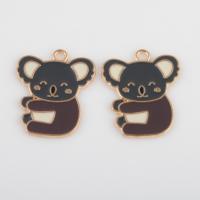 Zinc Alloy Enamel Pendants, Koala, gold color plated, DIY, mixed colors Approx 1.7mm, Approx 