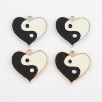 Zinc Alloy Enamel Pendants, Heart, plated, DIY Approx 2mm, Approx 