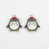 Zinc Alloy Enamel Pendants, Penguin, silver color plated, DIY, mixed colors Approx 1.4mm, Approx 