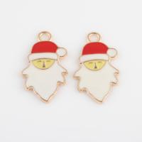 Zinc Alloy Christmas Pendants, Santa Claus, gold color plated, DIY & enamel, mixed colors Approx 2.2mm, Approx 