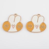 Zinc Alloy Enamel Pendants, Rabbit, gold color plated, DIY, mixed colors Approx 1.7mm, Approx 