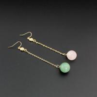 Gemstone Drop Earring, Zinc Alloy, with Aventurine & Rose Quartz, fashion jewelry & for woman 