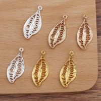 Zinc Alloy Leaf Pendants, plated, DIY & hollow 