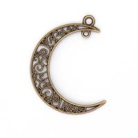 Zinc Alloy Hollow Pendants, Moon, plated, DIY 