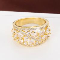 Cubic Zirconia Micro Pave Brass Finger Ring, plated, fashion jewelry & micro pave cubic zirconia & for woman 