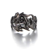 Anillo de dedo de acero Titanium de, Partículas de acero, Dragón, chapado, diverso tamaño para la opción & para hombre, más colores para la opción, tamaño:7-13, Vendido por UD