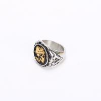 Anillo de dedo de acero Titanium de, Partículas de acero, Calavera, chapado, diverso tamaño para la opción & para hombre & ennegrezca, tamaño:7-14, Vendido por UD