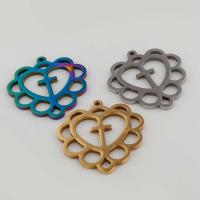 Stainless Steel Heart Pendants, 304 Stainless Steel, Vacuum Ion Plating, vintage & DIY & hollow Approx 1mm 