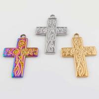 Stainless Steel Cross Pendants, 304 Stainless Steel, Vacuum Ion Plating, vintage & DIY Approx 2mm 