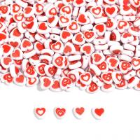 Enamel Acrylic Beads, Heart, DIY 8mm Approx 1.6mm 