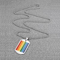 Titanium Steel Jewelry Necklace, fashion jewelry & for man & enamel Approx 60 cm 