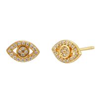 Cubic Zirconia Micro Pave Brass Earring, plated, micro pave cubic zirconia & for woman 