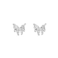 Sterling Silver Stud Earring, argent sterling 925, papillon, poli, pour femme, argent Vendu par paire