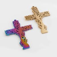 Stainless Steel Cross Pendants, 304 Stainless Steel, Vacuum Ion Plating, vintage & DIY Approx 1mm 