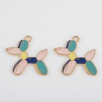 Zinc Alloy Enamel Pendants, Dog, gold color plated, DIY, mixed colors Approx 2mm, Approx 