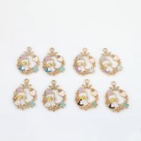 Zinc Alloy Enamel Pendants, gold color plated, DIY & hollow Approx 1.9mm, Approx 