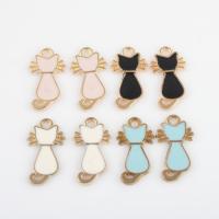 Zinc Alloy Enamel Pendants, Cat, gold color plated, DIY Approx 2.1mm, Approx 