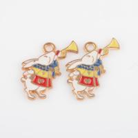 Zinc Alloy Enamel Pendants, Rabbit, gold color plated, DIY, mixed colors Approx 2mm, Approx 