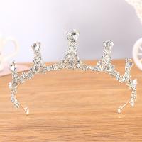 Tiaras nupciales, aleación de zinc, chapado en color de plata, Joyería & para mujer & con diamantes de imitación, plateado, diámetro interior:aproximado 145mm, Vendido por UD