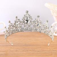 Tiaras nupciales, aleación de zinc, chapado en color de plata, Joyería & para mujer & con diamantes de imitación, plateado, diámetro interior:aproximado 145mm, Vendido por UD