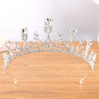 Tiaras nupciales, aleación de zinc, chapado en color de plata, Joyería & para mujer & con diamantes de imitación, plateado, diámetro interior:aproximado 145mm, Vendido por UD