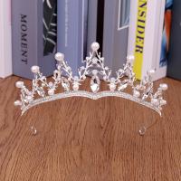 Braut Diademe, Zinklegierung, mit Kristall & Kunststoff Perlen & Eisen, Modeschmuck & für Frau & mit Strass, keine, 140x55mm, verkauft von PC