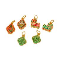 Zinc Alloy Enamel Pendants, gold color plated & DIY Approx 4mm, Approx 