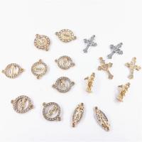 Rhinestone Zinc Alloy Connector, plated, DIY  & with rhinestone 