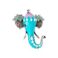 El esmalte Broche, aleación de zinc, Elefante, chapado, para mujer & con diamantes de imitación, más colores para la opción, Vendido por UD