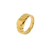 Anillo de dedo de acero Titanium de, Partículas de acero, chapado, diverso tamaño para la opción & para mujer, dorado, Vendido por UD