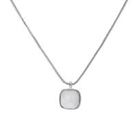 Collar de la joyería de plata esterlina, plata de ley 925, con Nácar Blanca, con 5CM extender cadena, chapado, para mujer, más colores para la opción, longitud:aproximado 40 cm, Vendido por UD