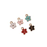 Zinc Alloy Enamel Pendants, Flower, gold color plated, DIY Approx 