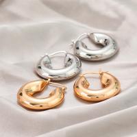 Brass Hoop Earring, plated, fashion jewelry & for woman 