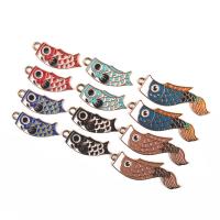 Zinklegierung, Fisch, goldfarben plattiert, DIY & verschiedene Größen vorhanden & Emaille, keine, ca. 100PCs/Tasche, verkauft von Tasche