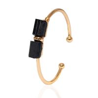 Edelstein-Armband, Schörl, mit Zinklegierung, goldfarben plattiert, Modeschmuck & unisex, schwarz, 40x10mm, Innendurchmesser:ca. 55mm, verkauft von PC