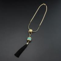 Collier en laiton fait à la main, avec turquoise, bijoux de mode & pour femme Environ 17.71 pouce, Vendu par PC