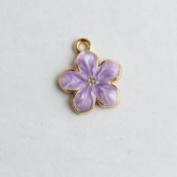 Zink Legierung Emaille Anhänger , Zinklegierung, Blume, goldfarben plattiert, DIY, keine, 14x17mm, ca. 50PCs/Tasche, verkauft von Tasche