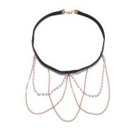 aleación de zinc liga de la pierna, con paño & Perlas plásticas, chapado, para mujer, dorado, Vendido por UD