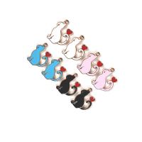 Zinc Alloy Enamel Pendants, Cat, gold color plated, DIY Approx 