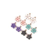 Zinc Alloy Enamel Pendants, Flower, gold color plated, DIY Approx 