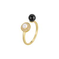 Anillo de dedo Zirconia Micro Pave Sterling Silver Cubic, Plata de ley 925, con Shell Pearl, chapado, Joyería & micro arcilla de zirconia cúbica & para mujer, más colores para la opción, 8.3mm,4mm,6mm, Vendido por UD