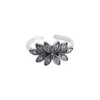 Anillo de dedo Zirconia Micro Pave Sterling Silver Cubic, Plata de ley 925, Hoja, Joyería & micro arcilla de zirconia cúbica & para mujer, tamaño:7, Vendido por UD