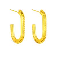 Boucles d'oreilles en acier titane, Placage, bijoux de mode & pour femme, doré Vendu par paire