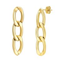 Stainless Steel Drop Earring, 304 Stainless Steel, Vacuum Ion Plating, fashion jewelry & for woman, golden 