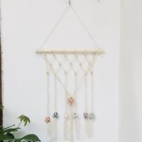 Fil de coton Ornements suspendus, avec Pierre naturelle & bois, fait à la main, pour la maison et le bureau, plus de couleurs à choisir Vendu par PC