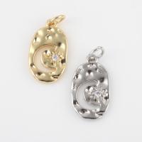 Cubic Zirconia Brass Pendants, with Cubic Zirconia, plated, DIY 